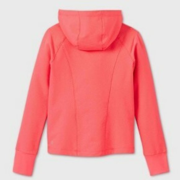 All in Motion Girls' Woven Fleece Jacket, Coral Pink, Size L - Picture 2 of 7